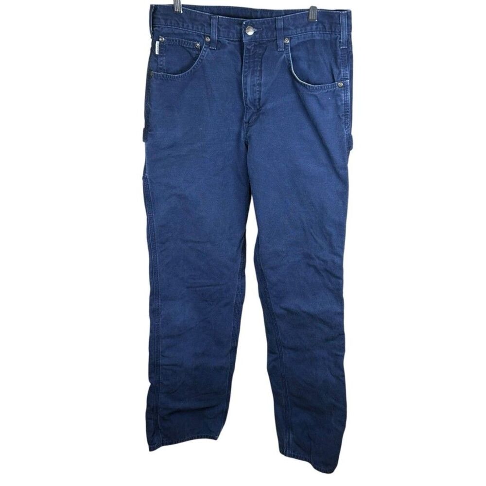 Carhartt Y2K Carpenter Work Loose Pants Utility Blue Relaxed Fit 32x36 B159 NVY